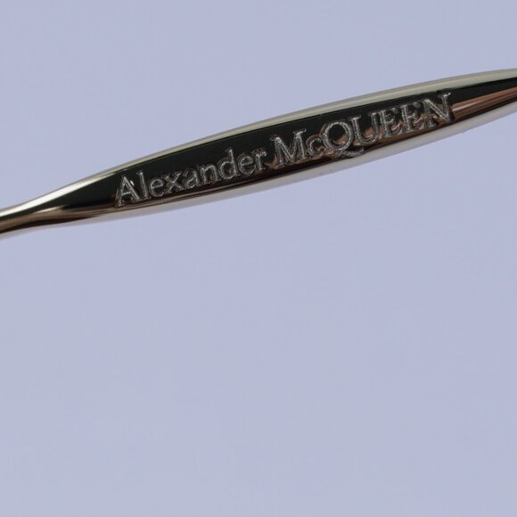 Alexander McQueen AM0372S 002 Sunglasses Gold Aviator Frame, Brown Lenses - Picture 9 of 11